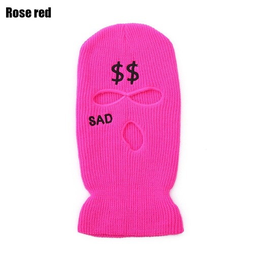 3 Löcher Gestrickt Mütze Ski Snowboard Hut Volle Gesichts maske Sturmhauben-Hut - Bild 15 von 15