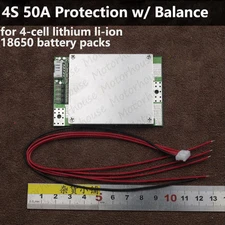4S 50A 14.8V w/Balance Li-ion Lithium 18650 Battery PCM BMS Protection PCB Board