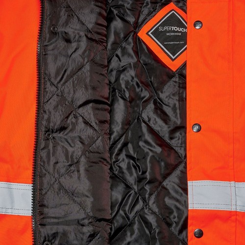 Hi Viz Sichtbarkeit Parka Jacke zweifarbig Sicherheit Arbeitskleidung Mantel wasserdicht - Bild 15 von 32