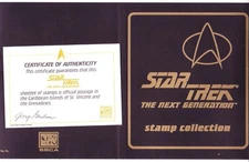 STAR TREK "THE NEXT GENERATION" STAMP PORTFOLIO: ST. VINCENT #2117-8.