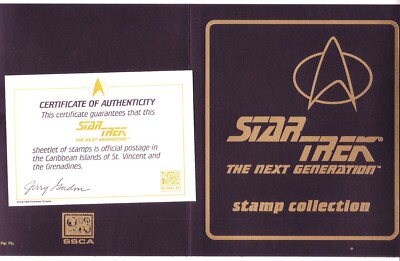 STAR TREK "THE NEXT GENERATION" STAMP PORTFOLIO: ST. VINCENT #2117-8.