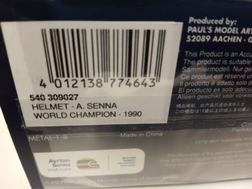 Minichamps Ayrton Senna helmet Mclaren World Champion 1990 1/8 540309027 - Foto 5 di 5