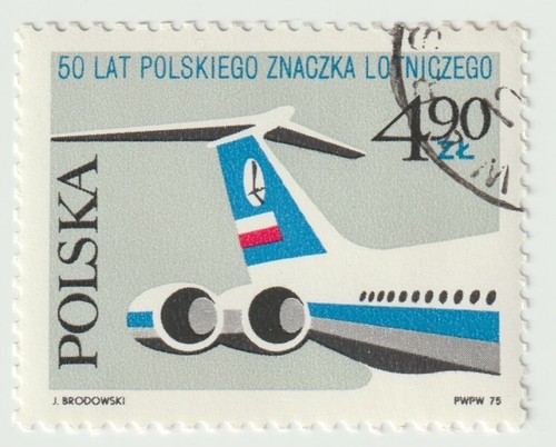 1975 Poland - 50th Anniversary Polish Airmail Stamps - 4.90 Zt Stamp