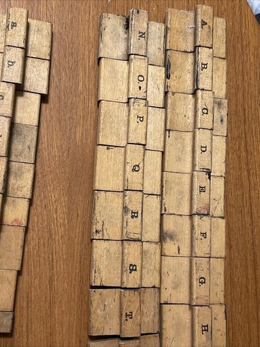 Antik BLOCKDRUCK SET Drucker Buchdruck Schablonen Stempel Alphabet groß - Bild 10 von 14