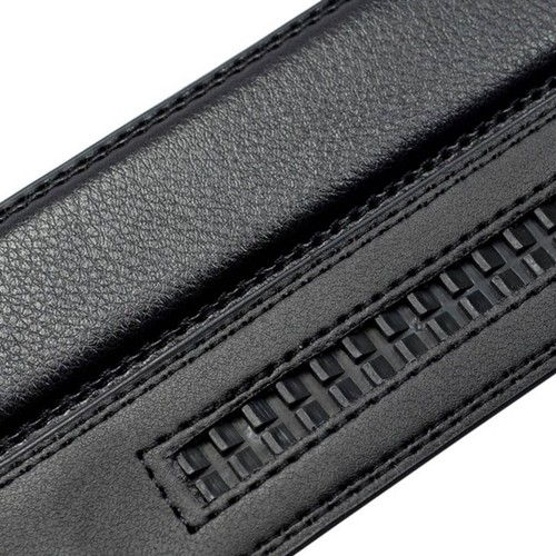 Cinturón de cuero para hombre con hebilla automática de trinquete de QHA Q32 negro - Imagen 13 de 15