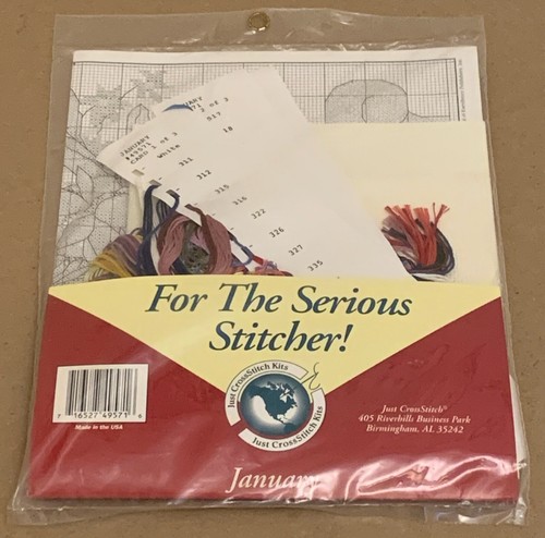 Just Cross Stitch / Marie Barber "Enero" Ramo de Flores Punto de Cruz Kit Nuevo en Paquete - Imagen 2 de 2