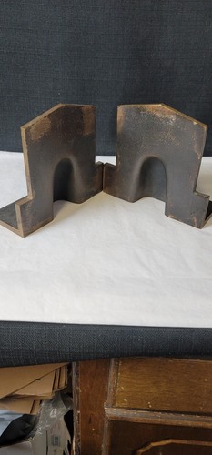 Antique Bronze SIGMA TAU Fraternity Bookends Oklahoma A&M - Picture 5 of 8
