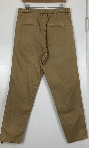 BILLY Los Angeles Mens Pants 34 Khaki Brown Cotton Chino Pleated Trousers - Picture 7 of 19