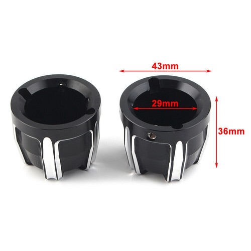 2x Front Axle Nut Cap Covers Chrome for Harley Softail Touring Street Glide - Picture 6 of 6