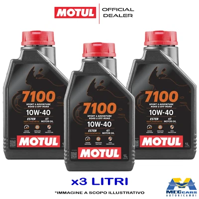 3 L MOTUL 7100 10W40 4 TEMPI OLIO MOTORE 100% SINTETICO MOTO SCOOTER JASO MA2