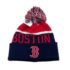 BOSTON RED SOX ADULT WINTER POM POM HAT