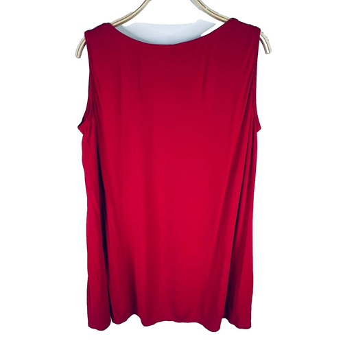 Eileen Fisher Sleeveless Top Sz 1X Solid Pink Rounded Neckline 100% Silk - Picture 2 of 9