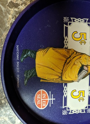 Nabisco Uneeda Biscuit National Biscuit Co Vintage Repro 12" Tin Tray Used - Bild 3 von 7