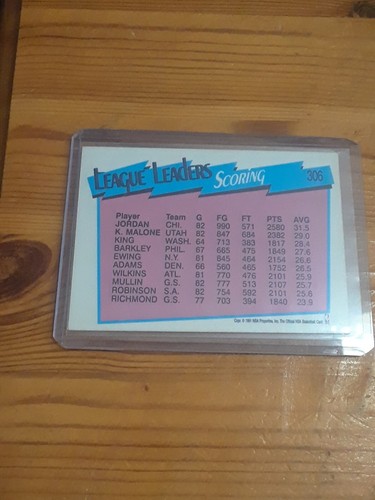 Tarjeta de baloncesto Michael Jordan 1991-1992 Hoops League Leaders #306 - Imagen 2 de 2