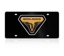 Ford Bronco Badlands Inlaid Design Matte Black License Plate Official Licensed