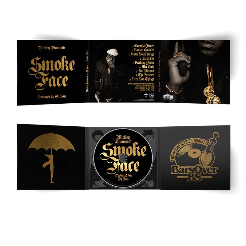 MICKEY DIAMOND x OH JAY Smoke Face CD + Obi Strip /65 The Umbrella  BarsOverBS