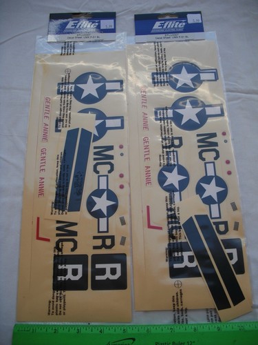 Lot of 2 E-flite EFLU3307 Decal Sheet, UMX P-51 BL, RC R/C Plane Airplane