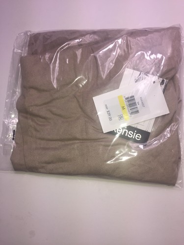 kensie Faux-Suede Asymmetrical Skirt in Beige/Taupe, Size Large, Retail $59.00 - Picture 7 of 7