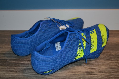 ADIDAS ADIZERO FINESSE MENS TRACK AND FIELD SPIKES BLUE YELLOW SIZE 12 NEW - Picture 3 of 6