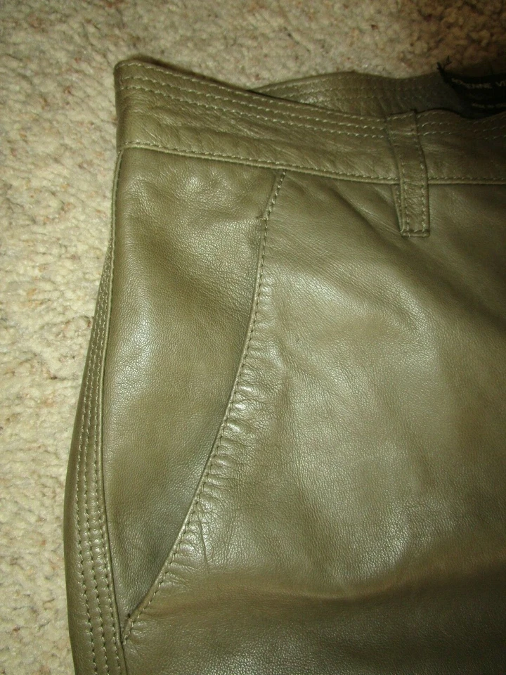 Pantalones para mujer ADRIENNE VITTADINI pantalones nuevos sin etiquetas cargo cuero suave forrado oliva talla 8 Foto 4 de 4