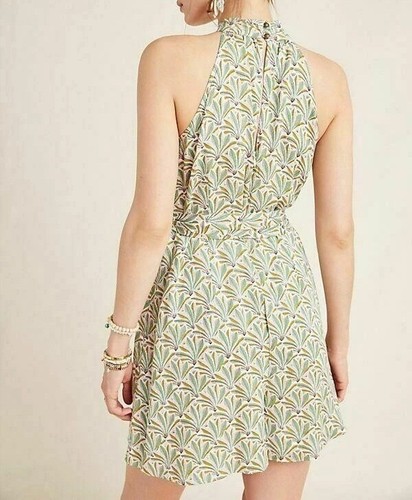 Anthropologie Damen Palmenmuster Tie Taille Neckholder Maddie Strampler Größe Medium - Bild 2 von 10