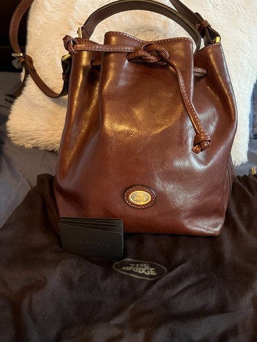 The Bridge Story Woman Bucket Shouder Bag Brown Leather NWOT
