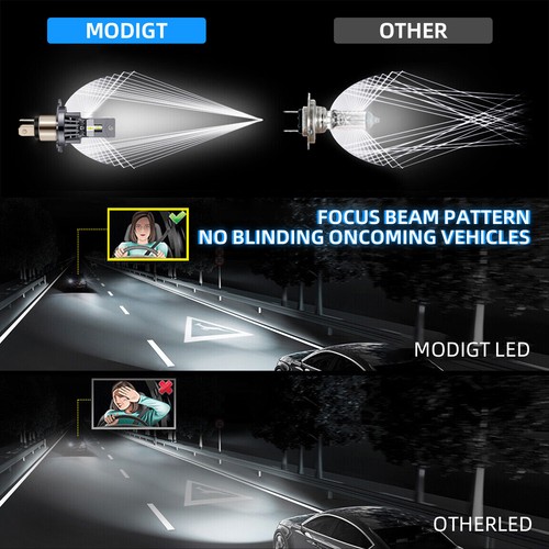 For Volkswagen Cabrio 1999 H4 9003 LED Headlight Bulbs Hi Low Beam 20000LM 6000k - Picture 5 of 14
