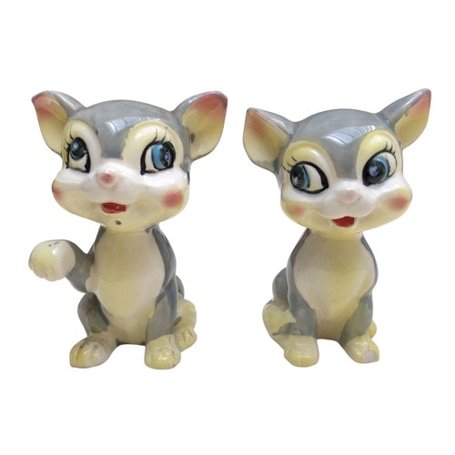 2 VINTAGE 1930’s CERAMIC CATS - MCM Mid Century Sculptures Porcelain Glaze Japan - Picture 2 of 14