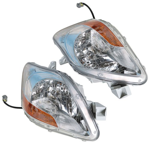 For Toyota Yaris Sedan 2007-2011 LH+RH Headlight Assembly Halogen Clear Chrome - Picture 6 of 12