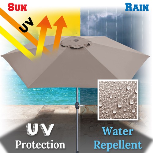 Replacement 9ft Patio Umbrella Cover Sunshade Canopy 6 Ribs Outdoor - Picture 20 of 78