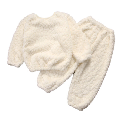 Prendas para dormir para niños conjuntos de invierno pijamas cálidos cómodos 2 piezas top elástico con pantalones - Imagen 11 de 57
