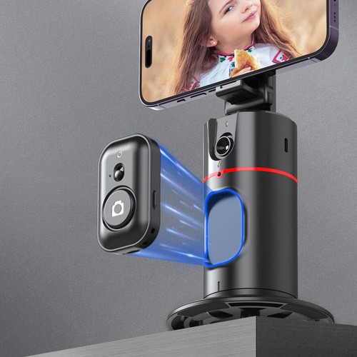 Trépied de Suivi Visage Auto Rotation 360° Face Corps Téléphone Support Caméra - Photo 4 sur 15