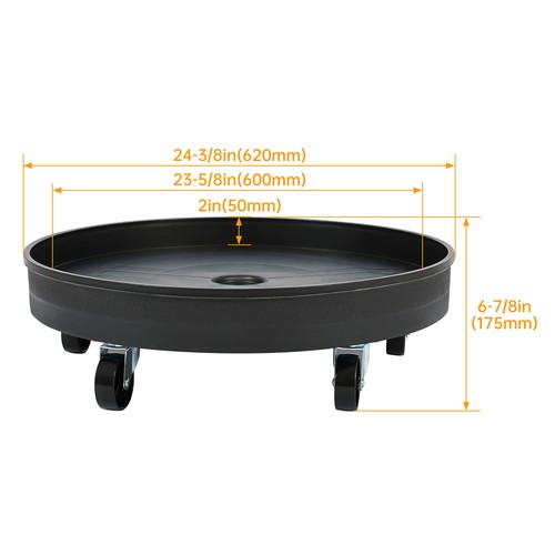 55 Gal Drum Dolly Barrel Cart 900lbs with Swivel Casters Steel 5 wheels - Picture 2 of 18