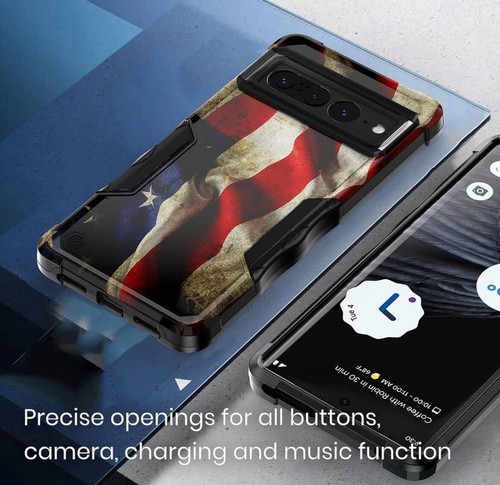 American Flag Case Compatible with Google Pixel 7a Hybrid Shockproof Bumper - 第 5/11 張圖片