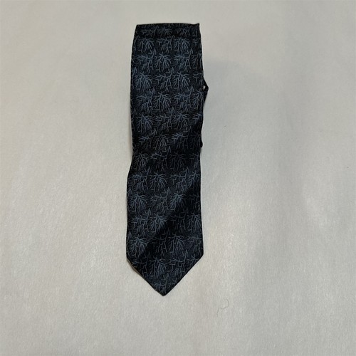 Corbata vintage de seda D'Zio para hombre ajustada azul coral rama - Imagen 6 de 6