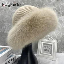  Beanie Hats for Women Winter Warm Fluffy Bone Cap Soft Outdoor Thick Natural 