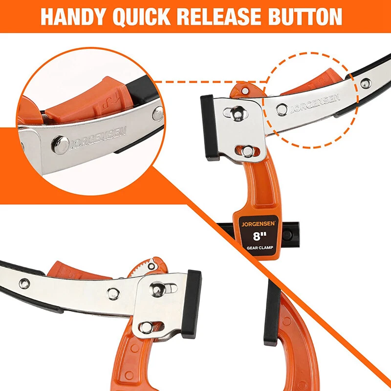 Jorgensen 2 упаковки 8-дюймовый штанговый зажим комплект штанговый зажим быстросъемное оборудование 600 фунтов нагрузка - Изображение 3 из 4