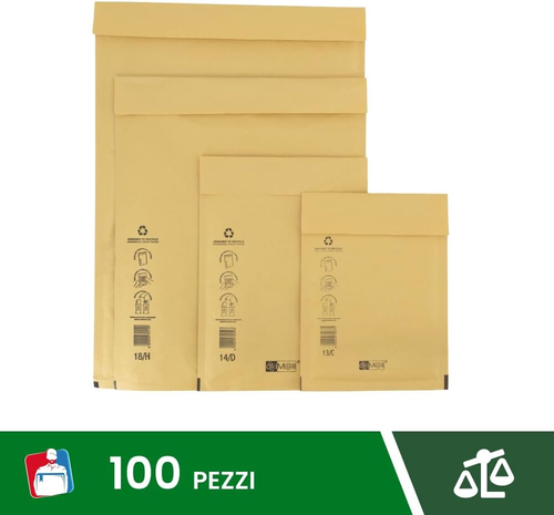 - Buste Postali Imbottite Im@Il - Autosigillante 100 Pezzi Da 15X21Cm -Buste Imb - Foto 2 di 12