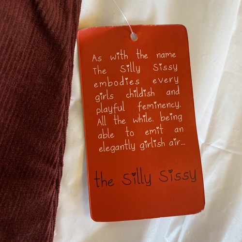 The Silly Sissy Jumper Dress Little Girl 6 Maroon Corduroy Hipster Lace Crochet - Picture 5 of 10