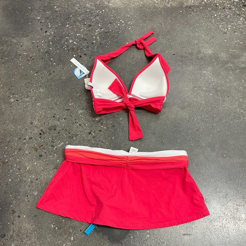 Traje de baño de dos piezas Bleu Rod Beattie S/M rojo brillante bikini top + falda de baño nuevo con etiquetas - Imagen 3 de 6