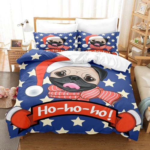 3D Merry Christmas Quilt Duvet Cover Bedding Pillowcase Soft Single Double Queen - Picture 6 of 29