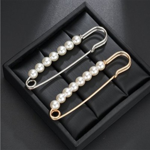 2pcs Artificial Pearl Lapel Delicate Breastpin Alloy Brooch Dress Up Supplies US - Picture 11 of 11