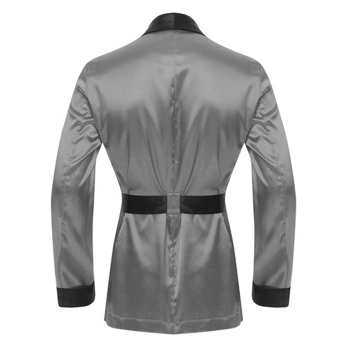 Men's Satin Smoking Jacket Pajamas Bathrobe Kimono Robe Sleepwear Nightwear - Picture 49 of 127