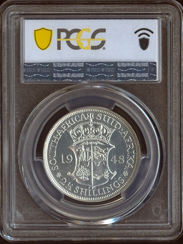 1948 Sudafrica Argento 2-1/2 Scellini PCGS PR65 Qualità - Foto 2 di 2