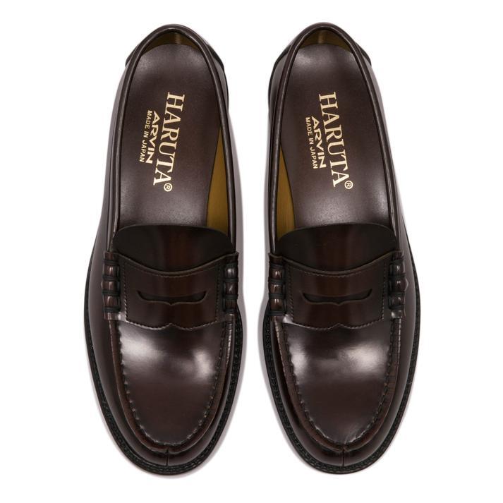 Haruta Loafers Men's 3E EEE Coin Loafers BLACK / JAMAICA 24