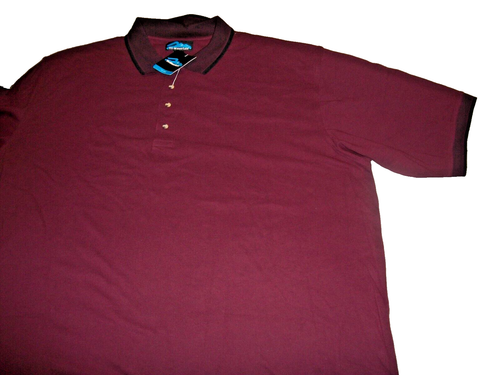 Tri-Mountain Durable Maroon Polo Short Sleeve Work Shirt Size 6XL (B129) - Picture 4 of 4