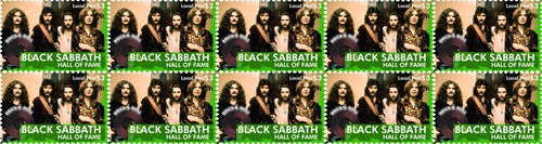 BLACK SABBATH ROCK MUSIC HALL OF FAME MINT VIGNETTE STAMP STRIP OF 10