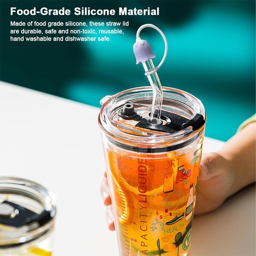 3x Flower Straw Cover Topper Silicone Cap For Stanley Tumbler Cup Cute Resuable - Picture 4 of 8