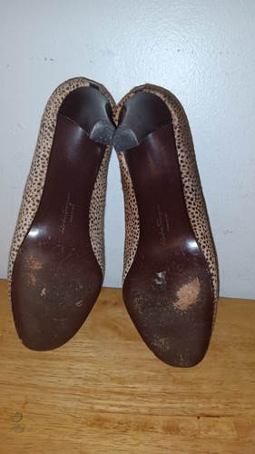 SALVATORE FERRAGAMO CALF HAIR CHEETAH LEOPARD PUMPS sz 6 - Picture 5 of 8
