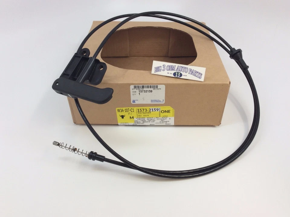 Cable de liberación de pestillo de capó primario con mango Chevrolet S-10 Blazer GMC Sonoma Foto 2 de 3